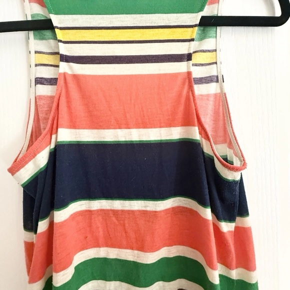Miss Me Women's Size S Multicolor Striped Beaded Scoop Neck Racerback Tank Top - Picture 6 of 6